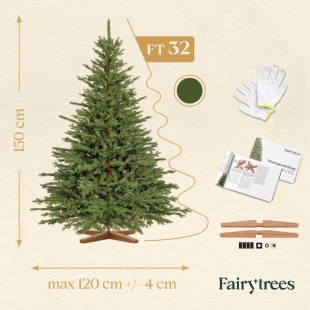 Artificial Bavarian fir Christmas tree 150 cm | FairyTrees FT32