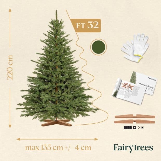 Artificial Bavarian fir Christmas tree 220 cm | FairyTrees FT32