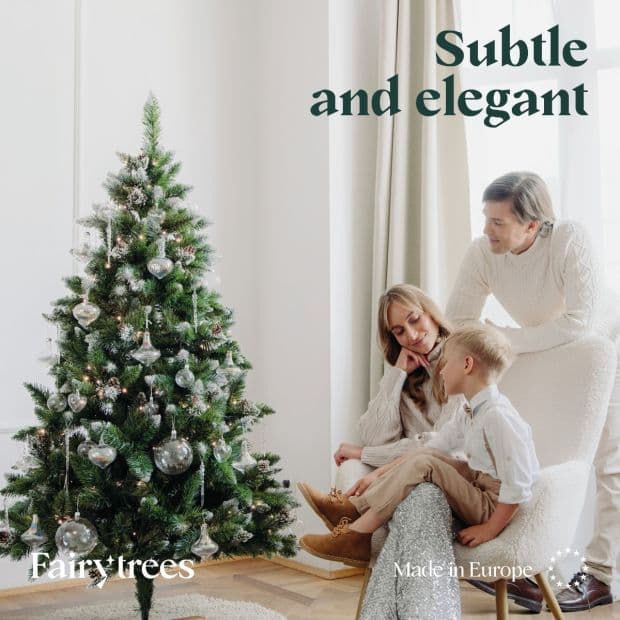 Snowy artificial pine Christmas tree 150 cm | FairyTrees FT04