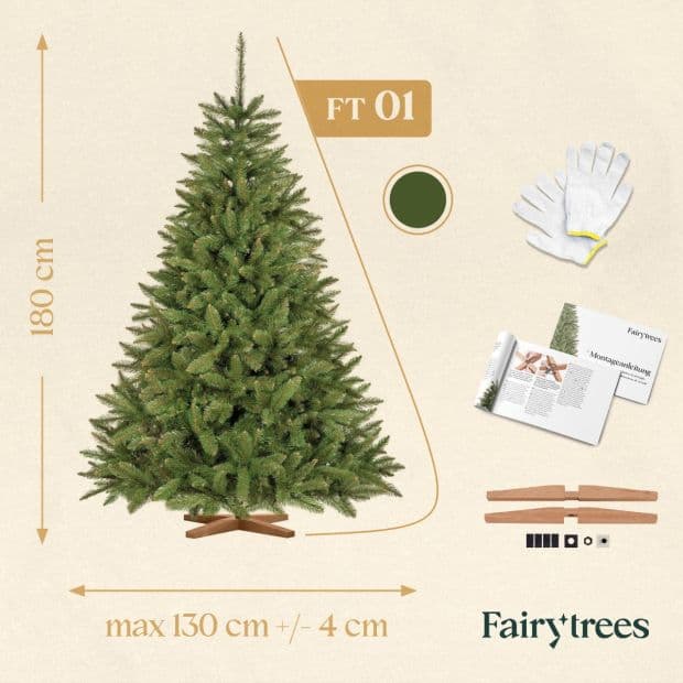 Artificial spruce Christmas tree 180 cm: recycled | FairyTrees FT01