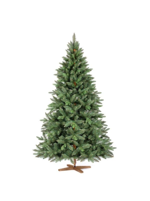 Artificial Christmas tree FairyTrees FT34-180 &ndash; Nordmann fir with a height of 180 cm, featuring dense PVC needles and naturally arranged PE branches.