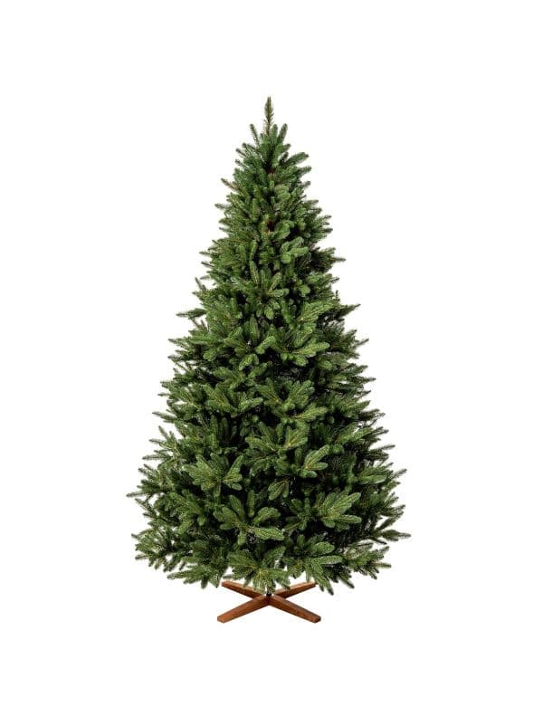 FairyTrees FT35 Nordmann Fir Artificial Christmas Tree 220 cm - Classic Green Xmas Tree 100% PE- dark green
