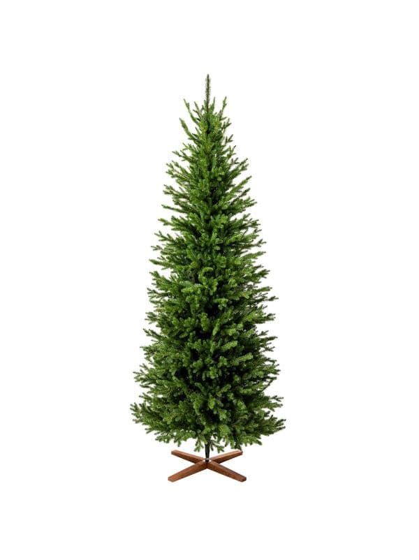 FairyTrees FT36 Artificial Bavarian Fir Tree 180 cm - Real Looking Christmas Tree SLIM - green