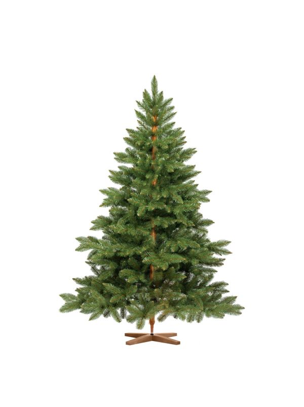 Artificial Christmas tree FairyTrees FT14B-180 – an impressive 180 cm Nordmann fir with PVC needles and a brown trunk.
