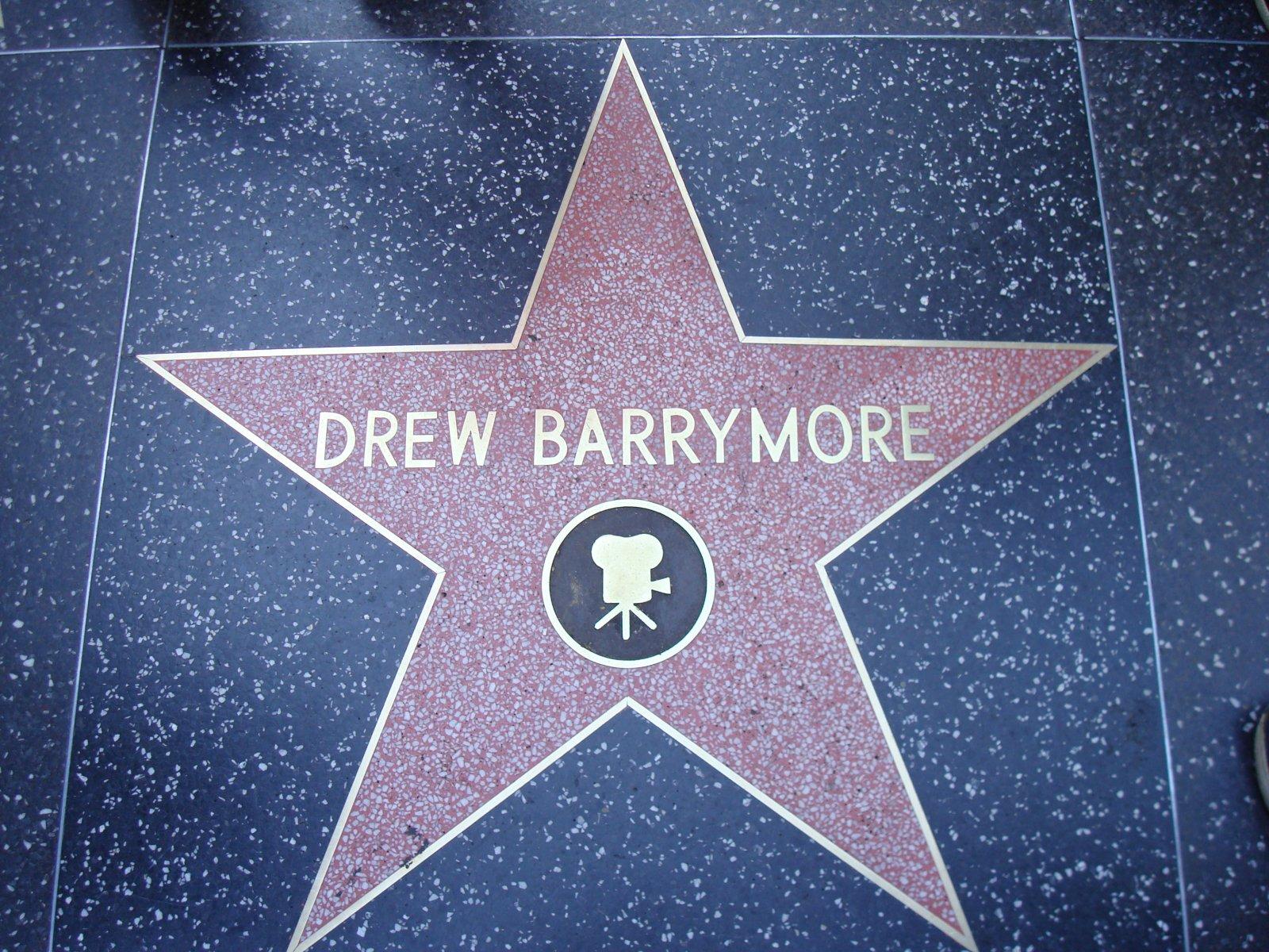 Actress Drew Barrymore’s star on the Hollywood Walk of Fame.